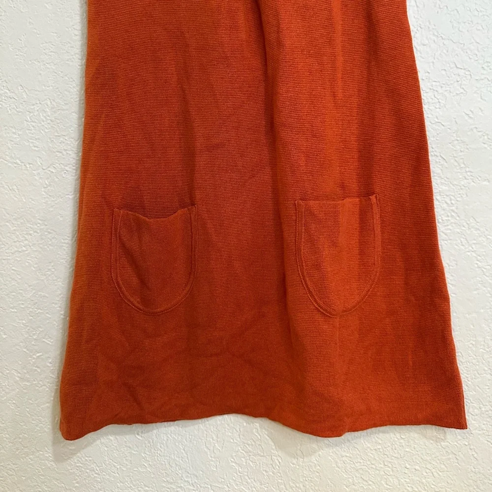 Shae Women’s Sweater Dress Cowl Neck Rust Front Pockets Size M - Picture 6 of 11